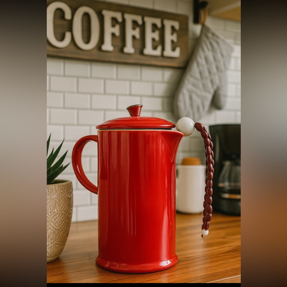 Upcycled Beaded Coffee Percolator